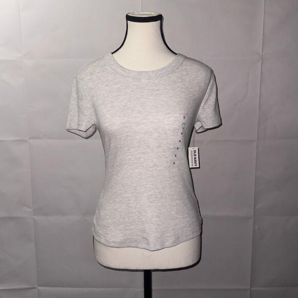 Old Navy Gray snug Short Sleeve shirt women’s size small - Picture 1 of 8